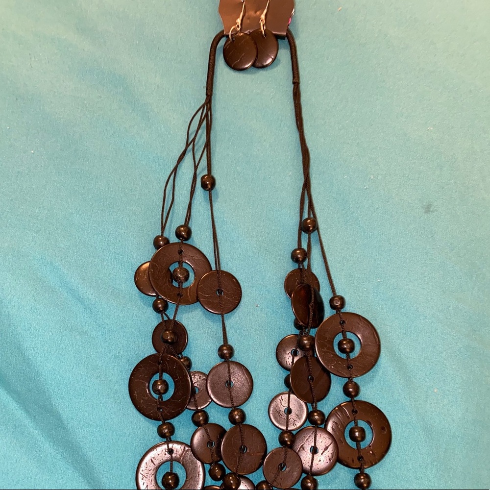 Long black necklace